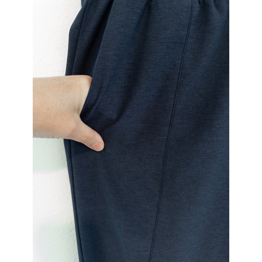 Jogger Pants Womens Blue Nylon Drawstring High Rise Sporty Athleisure Activewear - Picture 4 of 7